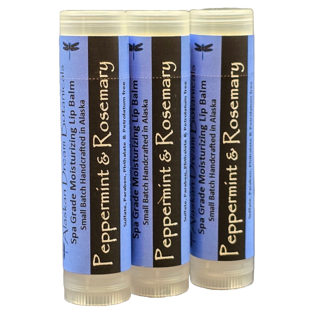 Peppermint & Rosemary Spa Grade Lip Balm - Alaskan Dream Botanicals