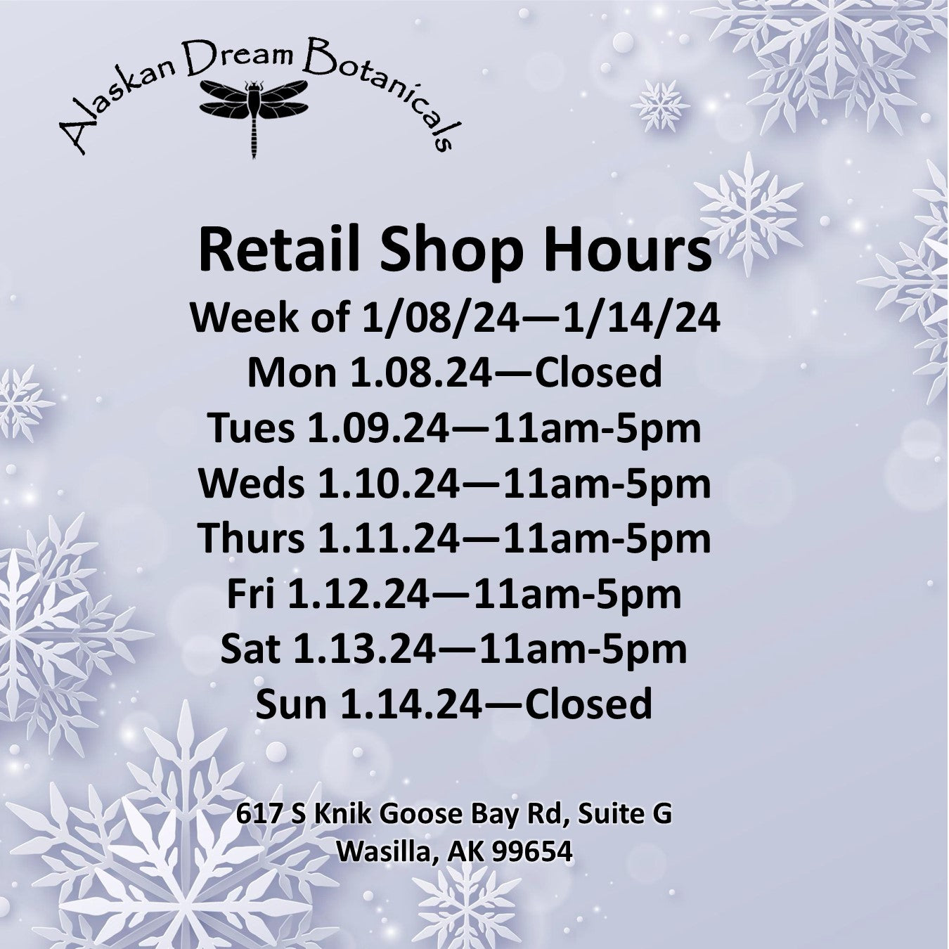 Wasilla Retail Store Hours