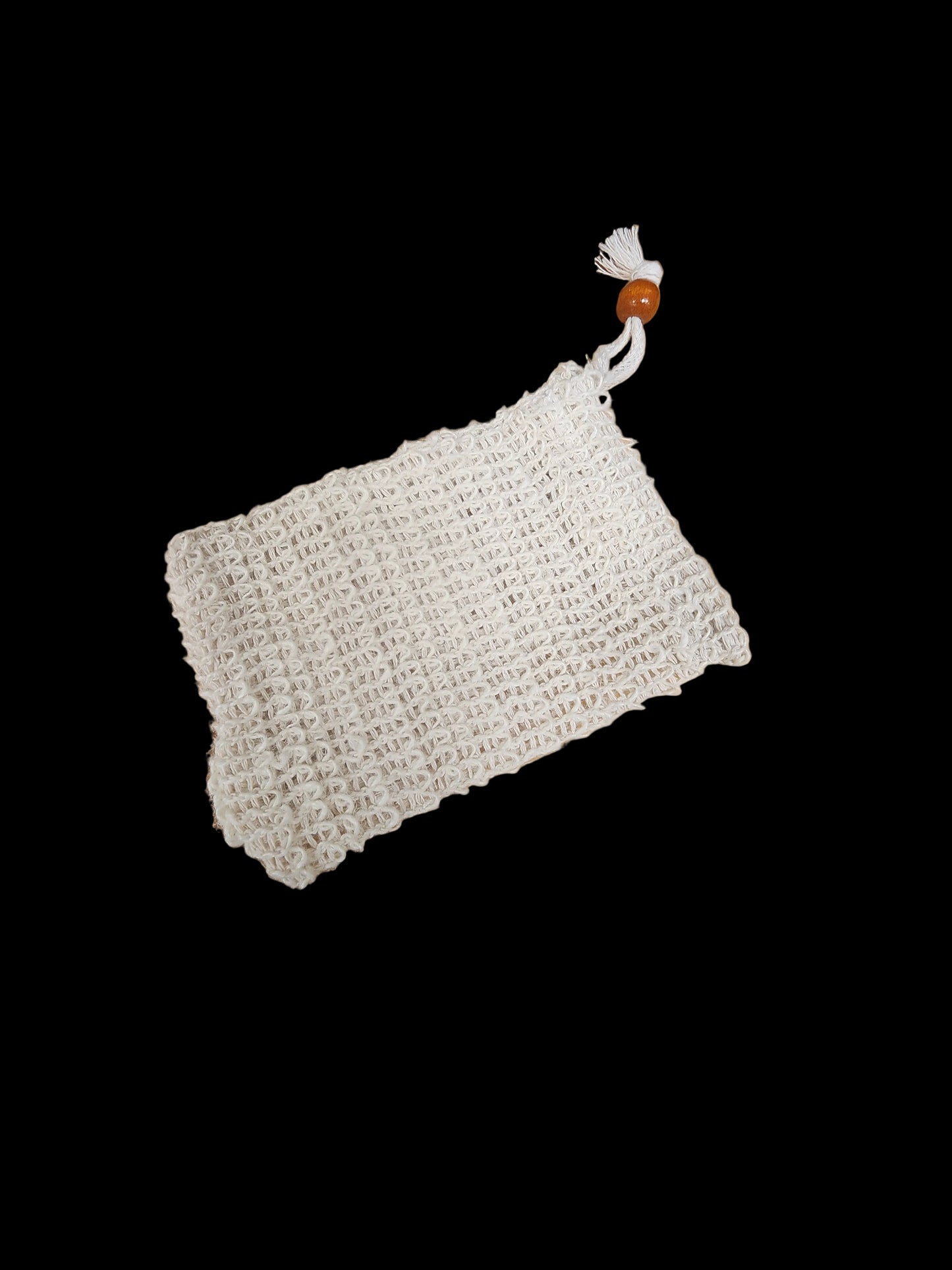 White mesh bag with a blurred background